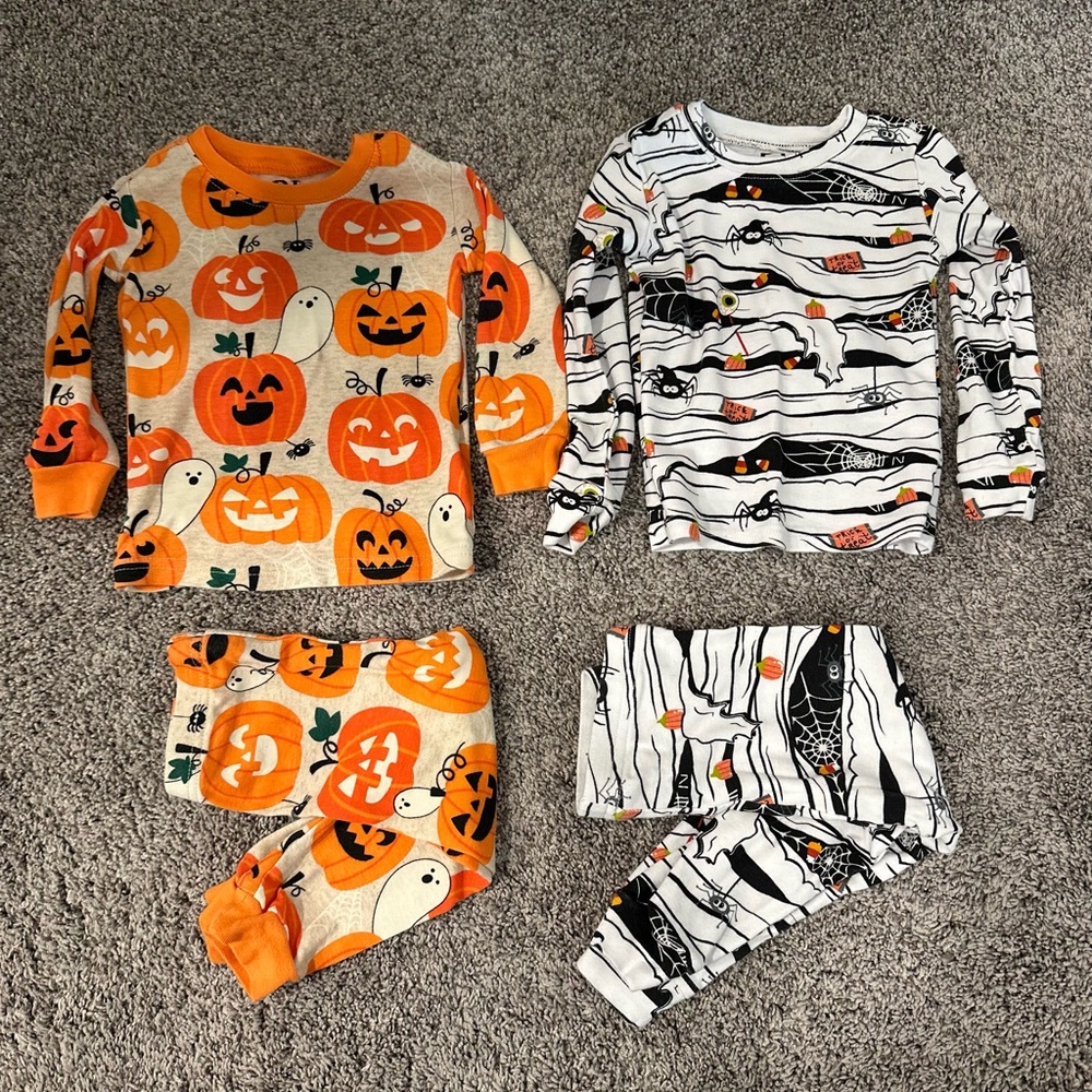 Halloween Pumpkin and Mummy Pajama Set